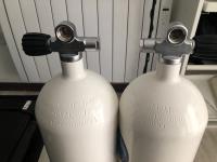 2X 12lt steel Cylinders, flat bottom, narrow body