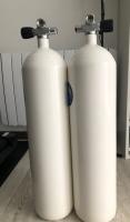 2X 12lt steel Cylinders, flat bottom, narrow body