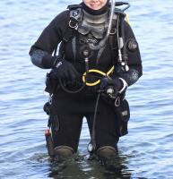 OThree Neoprene Drysuit Ladies M/12  boots UK6